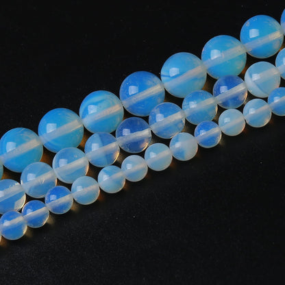 Moonstone Beads Gemstone Round Crystal Energy Stone Jewelry Making DIY Bracelet Necklace Jewelry Making 1 Strand 15" 10MM 35PCS