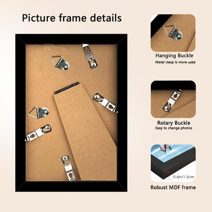 Shizenxa 4x6 Black Photo Frame with HD Plexiglass, Picture Frame for Wall & Tabletop Display, 1 Pack