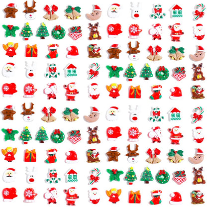 200pcs Christmas Resin Charms for Crafts, Christmas Slime Flatback Charms，Ornament Scrapbooking DIY Crafts, Miniature Ornaments for Christmas Embellishments, Craft Supplies Mini Christmas Decorations