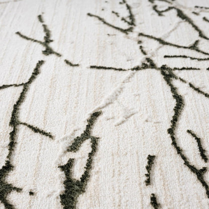 LUXE WEAVERS Modern Abstract Nature Cream Green 5x7 Area Rug, Non-Shedding Carpet