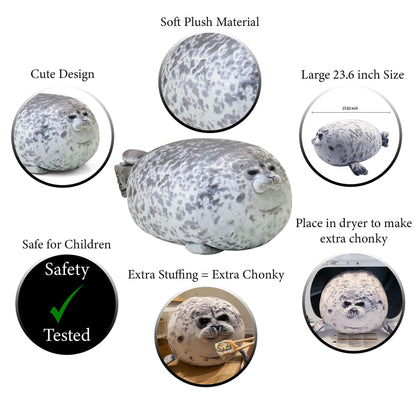 Pineapple Plush Seal Pillow, Giant Stuffed Animal Plushie, Stuffed Seal Plushy Squish Plush Toys, Jumbo Cute Plushies Large Stuffed Animals for Girls, Boys, Kids (23.6 inch)