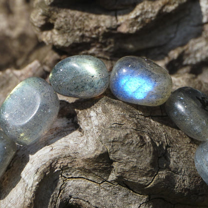 Labradorite Chips Bracelet | Natural Flash Crystal Fragments - Handmade Protection & Magic Energy Third Eye Chakra Gemstones Stacking Jewelry Meditation | Fits for 6-7 inch Small Wrist