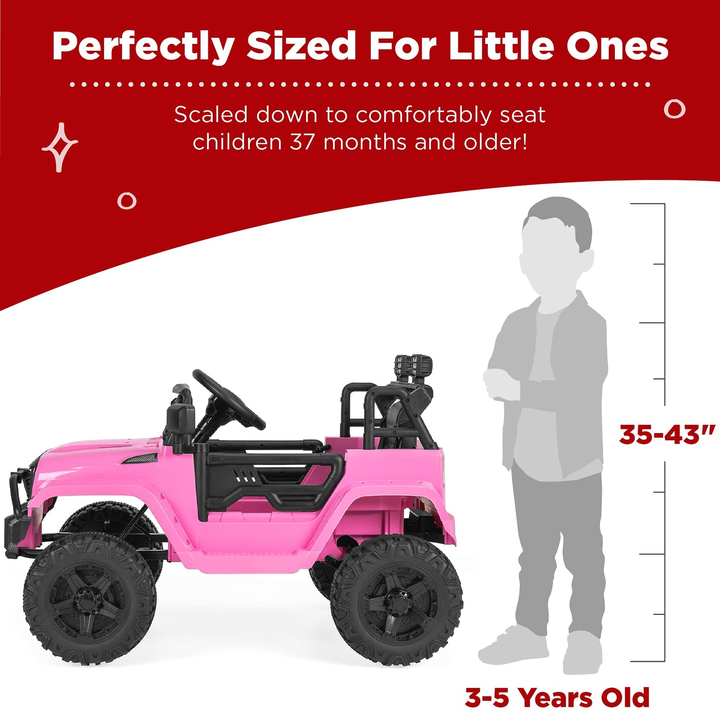 Best Choice Products 12V Kids Electric Vehicle Toy Ride On Car with Parent Remote Control for Toddlers, Seat Harness, 61 lbs Weight Capacity, Locking Doors, Spring Suspension, Bluetooth - Pink