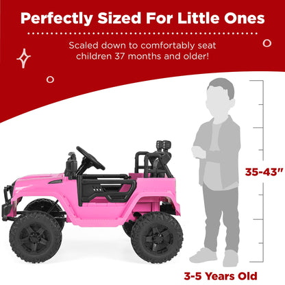 Best Choice Products 12V Kids Electric Vehicle Toy Ride On Car with Parent Remote Control for Toddlers, Seat Harness, 61 lbs Weight Capacity, Locking Doors, Spring Suspension, Bluetooth - Pink