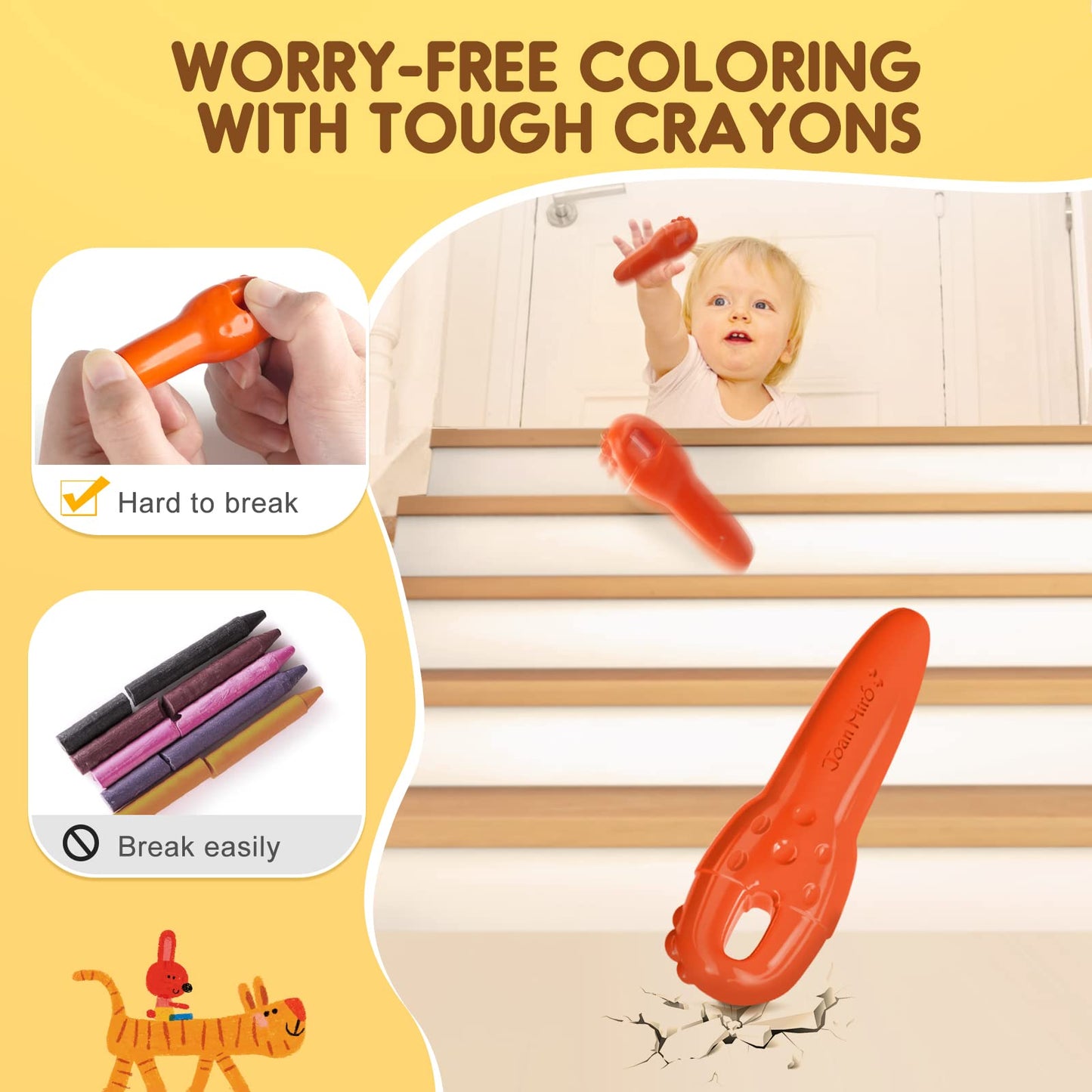 Mess Free Beeswax Crayons for Toddlers, Made with 100% Pure Beeswax-(12 Colors), Baby's First Non Toxic Washable Jumbo Crayons with 108 FREE Coloring Books PDF Pages, for Kids Ages1-3,2-4,4-8