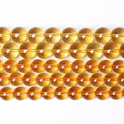 36pcs 10mm 7A Natural Citrine Beads Round Loose Spacer Crystal Energy Healing Power Stone Beads for Jewelry Making DIY Bracelet Necklace Accessories (Citrine, 10mm)