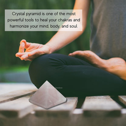 Amazing Gemstone Rose Quartz Pyramid Crystal Healing Stones - 2" Great Pyramid Figurine of Natural Stone Pyramid for Meditation, Reiki, Chakra Balancing and Crystal Pyramids Grid