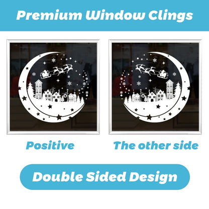 YLXLLSM Christmas Window Clings Decorations for Glass Window, 9 Sheets Winter Snowman Tree Snowflake Christmas Stickers Decoration, Double Sided Removable Xmas Decal for Home Party School Office Decor