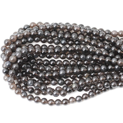 CHEAVIAN 45PCS 8mm Natural Ice Obsidian Gemstone Round Loose Beads Crystal Energy Stone Healing Power for DIY Jewelry Making 1 Strand 15"