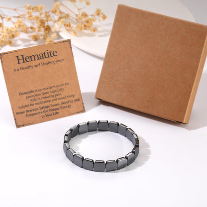 First Fathers Day Bracelet Gifts for New Dad Geometric Hematite Bracelet for Men New Dad Gifts Birthday Jewelry Hematite Grounding Bracelets Reignite Masculine Energy Birthday Motivational Gift