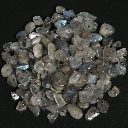 30in Labradorite Natural Chip Stone Beads 5-8mm About 230pcs, Irregular Drilled Gray Bead for Bracelets Jewelry Making Supplies for Adults, DIY Crafts.