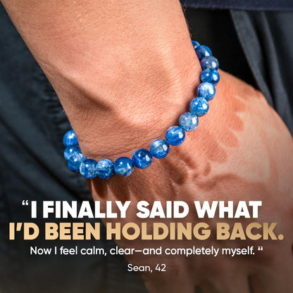 Conscious Items My Truth, My Power Crystal Bracelet, Rare Blue Kyanite Stone Bracelet for Clarity, Calm, & Authentic Self-Expression, Chakra Bracelets for Men & Women, Blue Beaded Bracelets