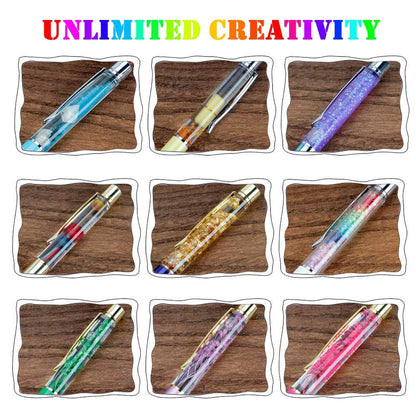 JOINVALUE Colorful Fillable Ink Empty Tube Ballpoint Pens Floating DIY Pens,Building Your Favorite Liquid Sand for Easter Gift 27 Pack