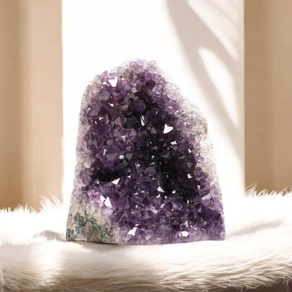 SAMSARI 1.5 to 2 Lb Amethyst Crystal Geode From Uruguay – 4" to 6" Height, Natural Large Amethyst Cluster Rock – Crystals and Healing Stones by Samsari