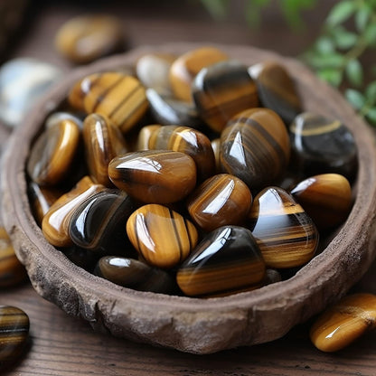 SigMntun Polished Tigers Eye Crystals - 72 Pcs, 0.5" 10 oz Handpicked Natural Tumbled Gemstones Rocks, Pebbles for Reiki, Chakra, Healing Home Decor