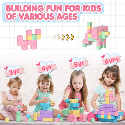 Apluses 74PCS Magnetic Blocks, Classroom Must Have Creative Learning Kids Toys | Preschool Montessori Sensory Autism Magnet Toys for Boys and Girls Ages 3 4 5 6