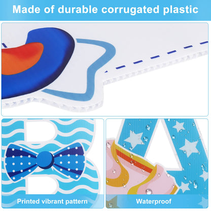Eyoloty 11 Pcs Large It’s A Boy Yard Signs with Stakes,Blue Baby Shower Gender Reveal Signs Decorations,Welcome Home Baby Sign Waterproof Corrguated Plastic,Not Fade,Outdoor Lawn Garden Party Use