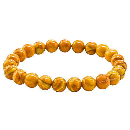 Amazing Gemstone Crystal Bracelet for Women Men's Gifts - Protection Healing Crystal Bracelet - 8mm Gemstone Beaded Stretchable Bracelet Pulseras Para Hombres Mujer Stocking Stuffers Mothers Day Gift (Yellow Jasper)