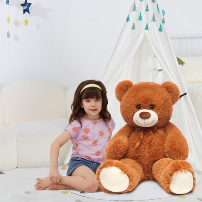 MorisMos Giant Teddy Bear Stuffed Animal 3ft, 36'' Big Brown Bear for Kid, 2025 Christmas Bear for Baby Shower, Large Stuffed Teddy Bear for Girlfriend Boyfriend Wife Mom Fiancée Valentine's Birthday