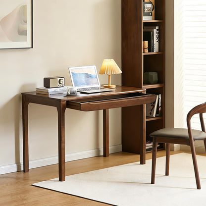 VIZBMYR Widen Solid Wood Desk with Drawers,39"X24" Wood Writing Desk for Small Space,Student Computer PC Desks,Home Desks for Work,Gaming Study Desk for Bedroom Escritorios Desk Table (Walnut, 39“)