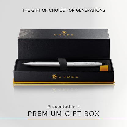 Cross Classic Century Lustrous Chrome Ballpoint Pen - Refillable Pen for Effortless Writing - Black Ink - Durable Construction - Premier Distinctive Look - Gift-Ready