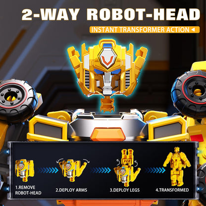 Bloomsmary 5-in-1 Transforming Construction Trucks Toys for Boys 3-6, STEM Building Vehicles Action Figures with Weapons for Child Age 4-7 – Toddler Robot Car Playset for Kids Birthday Gift