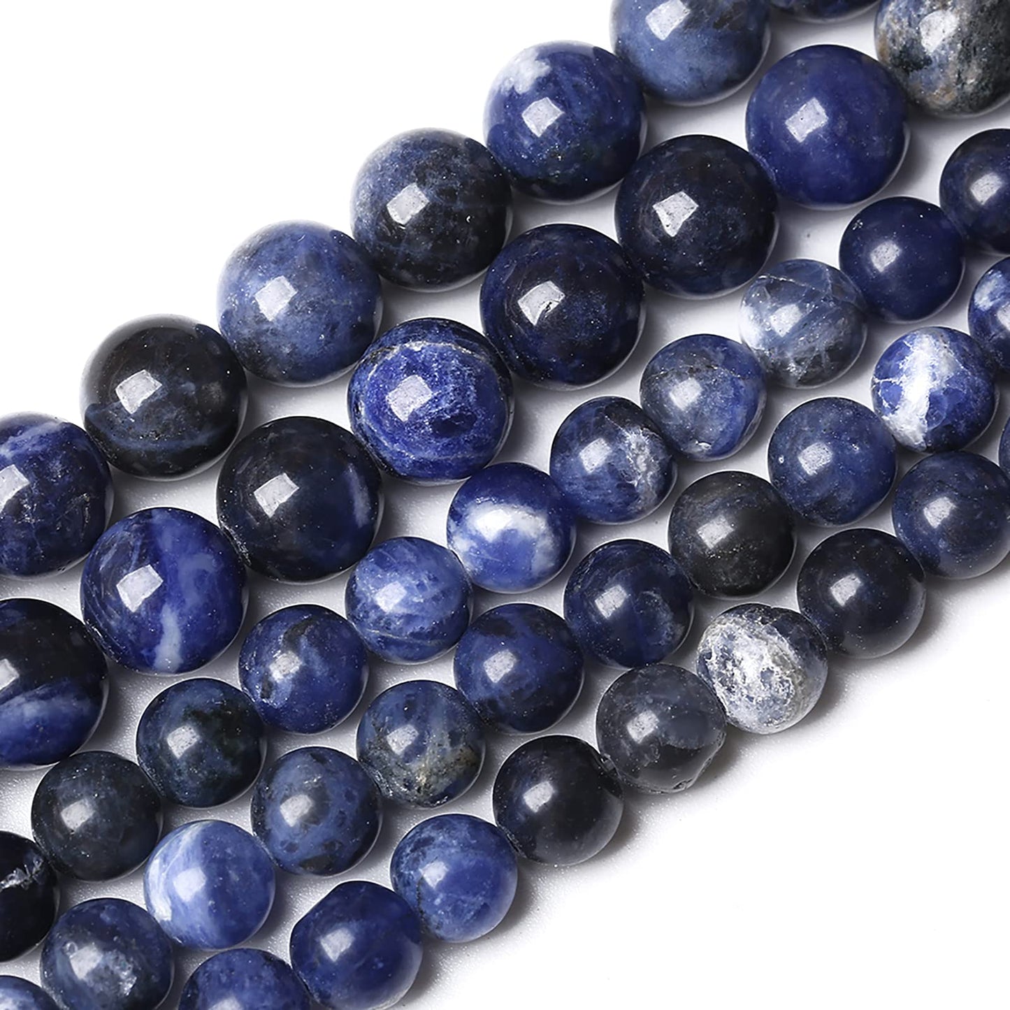 36Pcs 10mm Natural Dark Blue Sodalite Stone Beads Round Loose Spacer Beads for Jewelry Making DIY Bracelet Assortments 1 Strand (10mm, Natural Blue Sodalite)