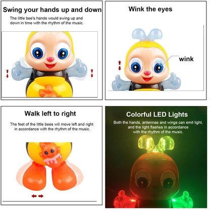 Dancing Bee Toy with Music & LED Lights - Abejita Chiquitita Interactive Walking Toy for Toddlers, Juguete de Abeja Bailarina para Niños, Sensory Learning Gift for Boys Girls 1 2 3+