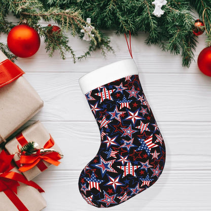Odfovowo American Patriotics Christmas Stockings, 17.7 Inches Xmas Stockings Fireplace Hanging Socks Ornaments for Family Holiday Party Decorations Gifts