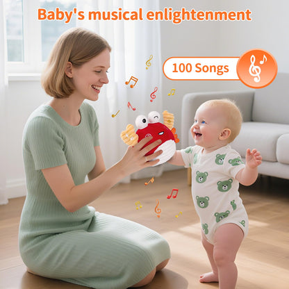 nicknack Baby Toys 0-6 Months – Crawling Dancing Bouncing Musical Learning Plush Crab,Interactive 100+ Songs Toy for 1 2 3 Year Old Boys Girls Sensory Birthday Gifts
