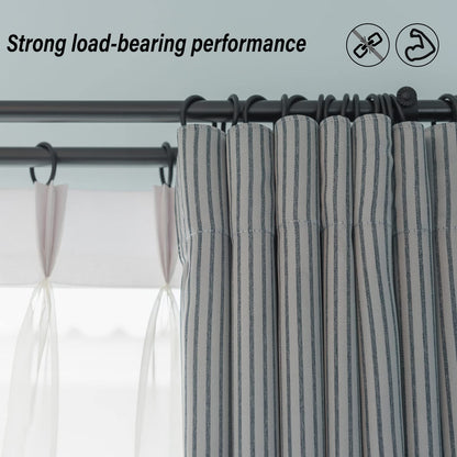 Homyplaza 44 Pack Black Curtain Rings with Clips, Curtain Hooks for Hanging, Heavy Duty Drapery Rings, Polish Rustproof Curtain Clips Hangers for Drapes, 1.26" Interior Diameter, Fits up to 1.14" Rods