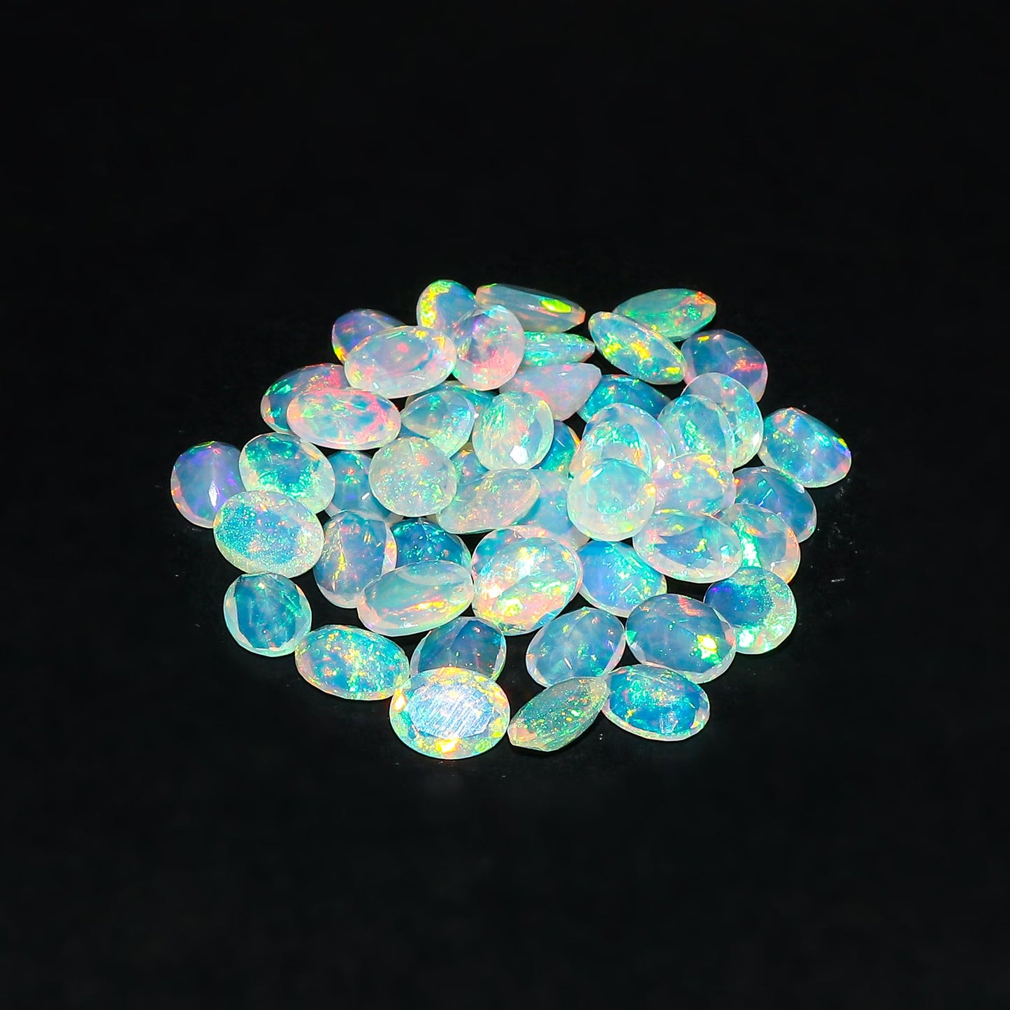 2 Pcs,9X7 MM, AURA GEMS Natural Ethiopian Opal,Briliant Cut, Oval, Shape, Jewelry Making Supply, Chakra Energy Healing Gemstone, Real Crystal, Birthstone, Wholesale deal