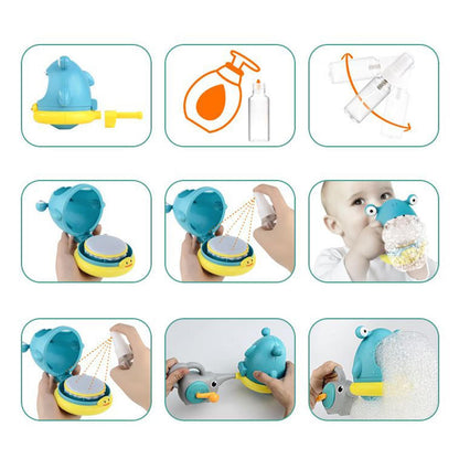 Automatic Bubble Machine, Crab Shaped Maker, Interactive Water Blower for Holiday Bathroom Birthday 10 Inch Width Flexible Polymer Material Sturdy Floating Toy Nursery Preschool Party Summer Item