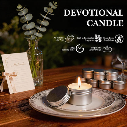 Veiuwa 50 Pcs 2 Oz Mini Eucalyptus Scented Soy Candle Set,Wedding Favors for Guests Bulk 50,The Quantity of Multiple Sets Meets Your Needs for Wedding and Party Gifts and Party Favors.