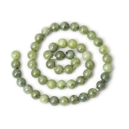 CHEAVIAN 45PCS 8mm Natural Taiwan Green Jade Round Loose Beads for Jewelry Making DIY Bracelet Necklace Materials 1 Strand 15"