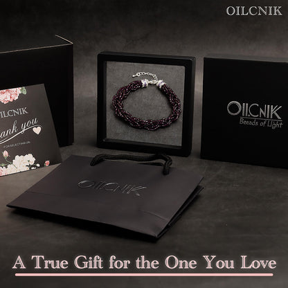 Oilcnik Purple Healing Crystal Charm Bracelet – Trendy Adjustable 7–10″ Dainty Jewelry, Perfect Friendship Bracelet & thoughtful gifts for women.