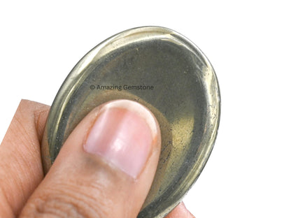 Amazing Gemstone Pyrite Worry Stone Crystals and Healing Stones - Worry Stones for Stress Relief Gifts - Piedra Crystal Fidget for Meditation, Relaxation - Unique Stocking Stuffers, Gifts for Women