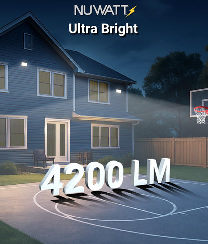NUWATT 30W LED Flood Light, 3CCT 3000K/4000K/5000K Selectable, IP65 Waterproof Lighting, Adjustable Knuckle Mount, 4200LM, 0-10V Dimmable, 120-277V, Outdoor Security Floodlight for Yard, Bronze, UL
