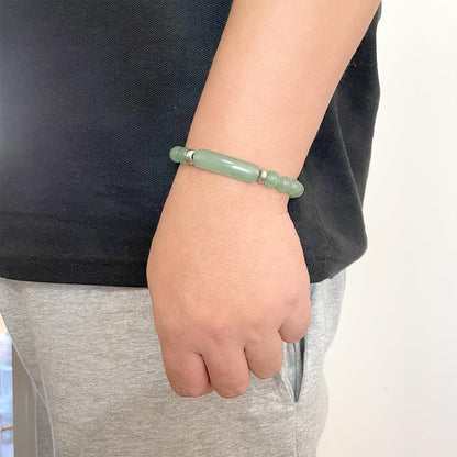 HAIXIAN Unisex Dongling Jade Natural Gemstone Bracelet, Elastic Adjustable Quartz Crystal Gemstone Bracelet Jewelry for Men Women (A1_Dongling Jade)