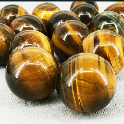 40-50mm Natural Tiger's Eye Crystal Ball, Hand Polished Tiger Eye Stone Sphere, Healing Crystal Decorative Sphere, Reiki Energy Stone Crafts, Feng Shui Home Desktop Ornament Gift