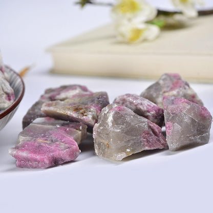 Plum Blossom Tourmaline Raw Crystals Healing Crystals Natural Rough Stones 1.2-2" for Tumbling, Fountain Rocks, Yoga, Meditation, Polishin, Gift 30