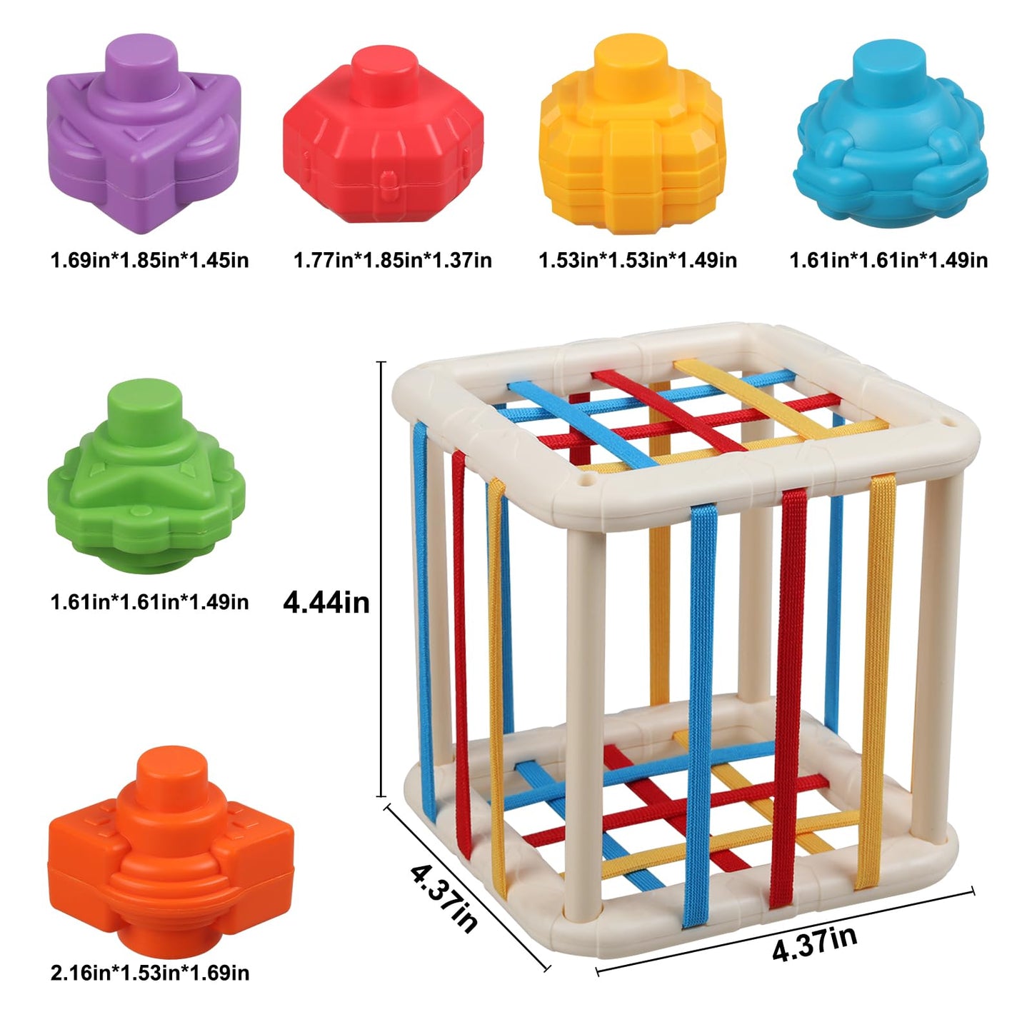 Baby Sensory Shape Sorter Blocks Toy, Activity Cube Bins, Montessori Educational Learning Fine Motor Skills Toys for Babies Toddlers 6 12 18 Months Age 1 2 3 One Two Year Old Boys Girls Gifts
