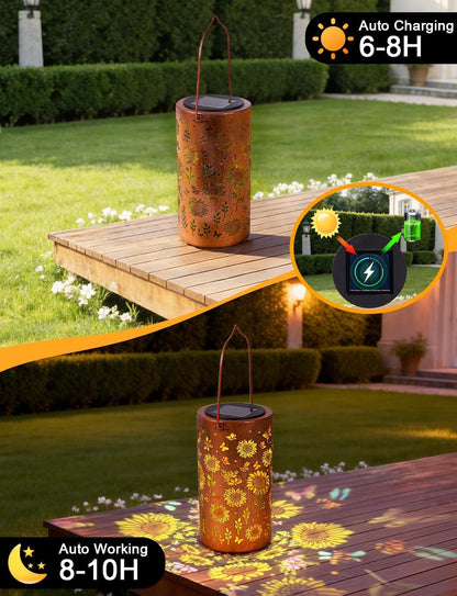 Solar Lanterns Outdoor Waterproof, Birthday Gifts for Women Mom Grandma, Hanging Colorful Sunflower Solar Lanterns (Hummingbird)
