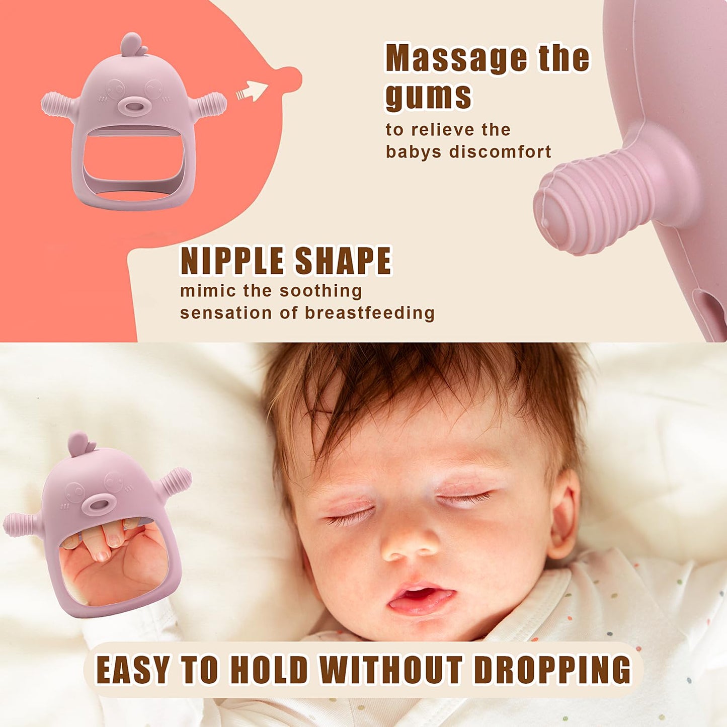 Gedebey 3-in-1 Baby Food & Fruit Feeder Set – Breastmilk Popsicle Mold with Freezer Tray, Teething Relief Toy, BPA Free Infant Silicone Feeding Combo, 3 Bonus Sizes (S/M/L) Sacs (Blush)