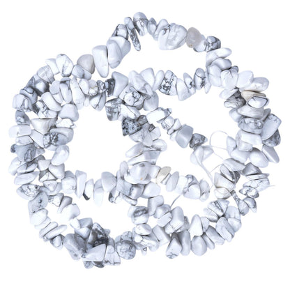 Natural Chip Stone Beads 450pcs White Howlite Chips 5-8mm Genuine Real Irregular Healing Crystal Rocks Hole Drilled DIY Loose Gemstone Beads for Jewelry Making Bracelet Earrings Necklace Crafting