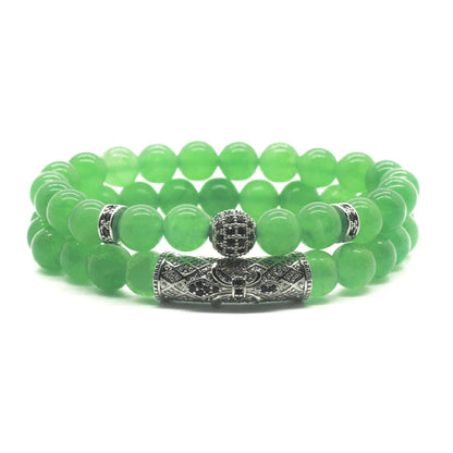 GDLKPYHS Green Aventurine Bracelet,Stretchable 8MM Handmade Beaded,Protection Bracelet,Bring Good Luck, Wealth, Prosperity and Happiness - Healing Crystal Green Jade Bracelet for Women