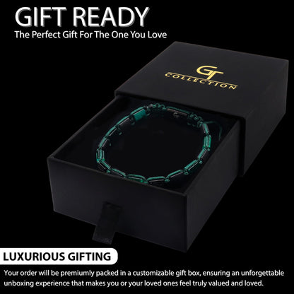 GT collection Flat Bead Bracelet, Gemstone Adjustable Bracelets for Men - Beaded Energy Bracelet for Relaxation and Peace, Handcrafted Men's Jewelry Gifts for Men