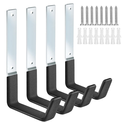 TVKB Ladder Hangers for Garage Wall Garage Hooks Heavy Duty Wall Hooks Set of 4 Tool Organizers and Storage Wall Mount Garage Storage Utility Rack Tool Holder for Garage Garden Shed Shop Bike Hose