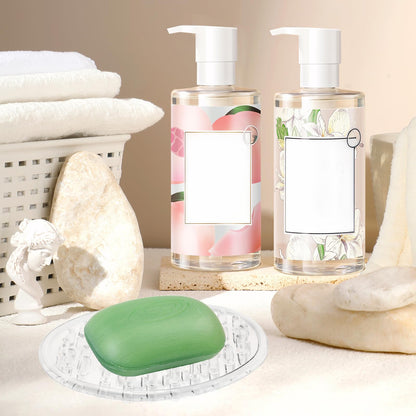 Matwsec 2PCS Plastic Soap Dish Clear Plastic Soap Holder for Bathroom Counter Shower Kitchen