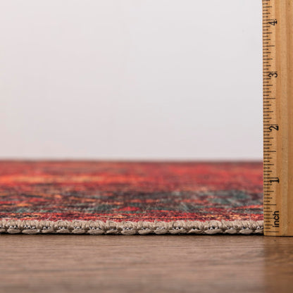 Keen Home Design 48"x72" Rug - Machine Washable Area Rug with Non-Slip Backing, Ideal for Living Room, Dining Room, Bedroom - Vintage, Easy Clean, Durable, Low Pile Rug - (4' x 6')